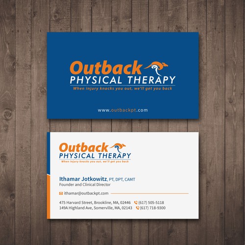 Business card for 2 clinic physical therapy office Design by Tcmenk