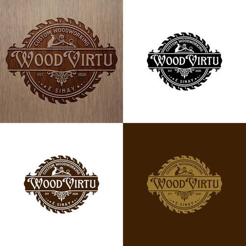 InfiniDesignさんのdesign a custom modern woodworking logoデザイン