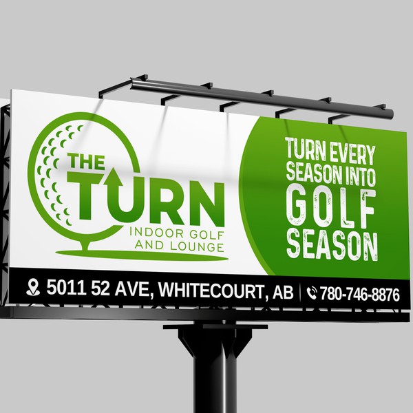 Billboard Advertisement For The Turn Indoor Golf and Lounge