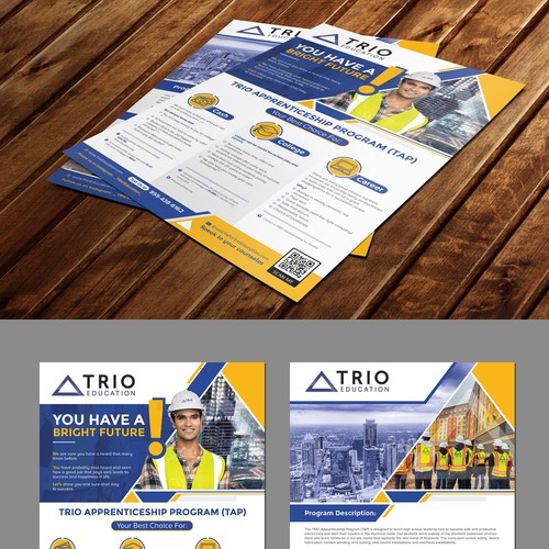 Leaflets To Attract High School Students To Apprentice Program And Graduates Of The Program To Trio Postcard Flyer Or Print Contest 99designs