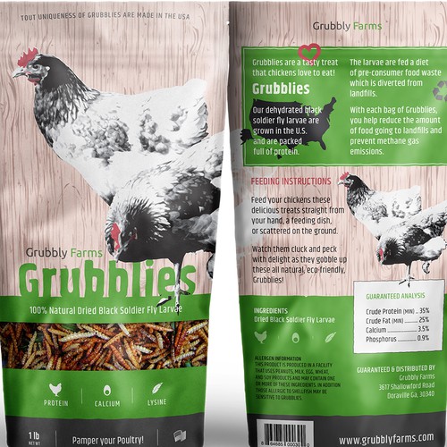 Awesome package needed for pet chicken treats! Design by markomavric