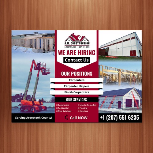 Construction Now Hiring Advertisement Design by The 3colors