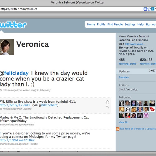 Twitter Background for Veronica Belmont Design por fw