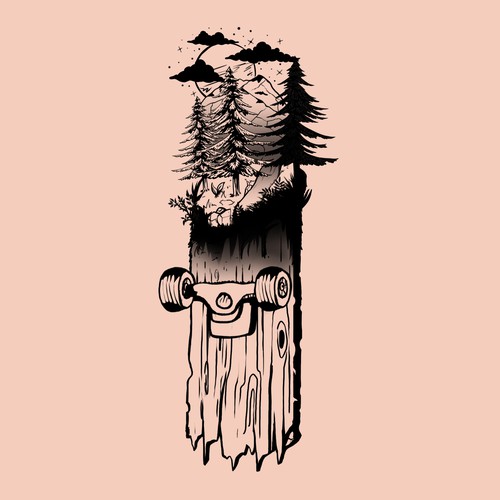 Skateboard Tattoo Design by ⭐ilLuXioNist⭐