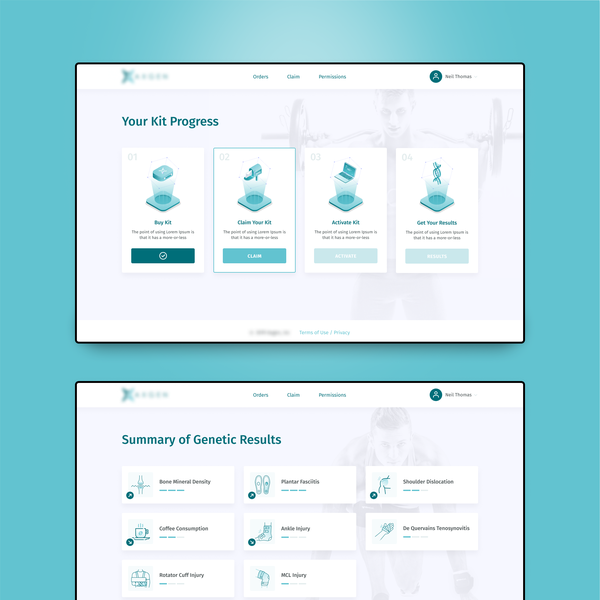 Design by getlion titled "Web App for Athlete DNA Analytics Startup"