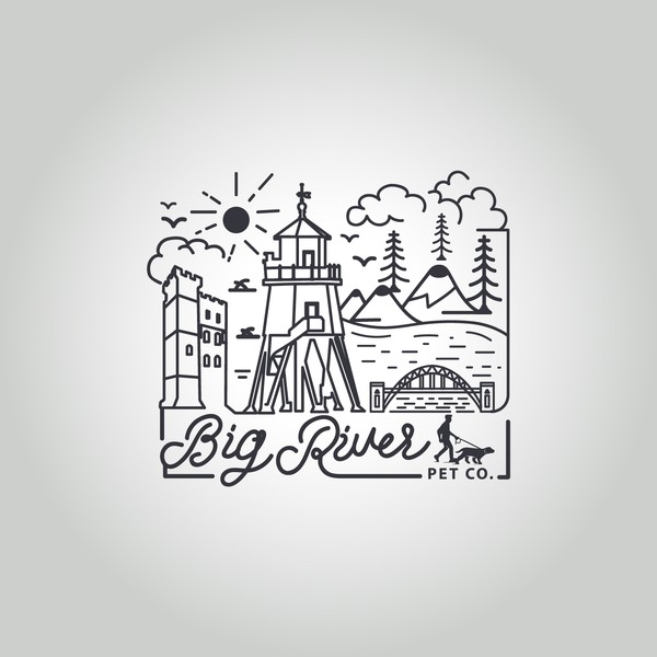 Line Art NorthEast UK Landmark T shirts Design