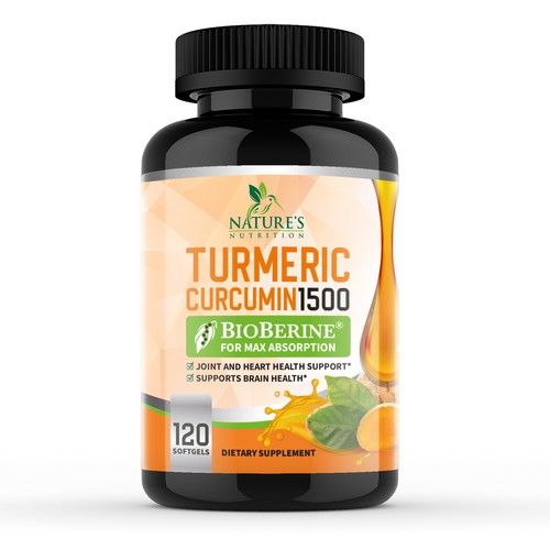 Nature's Nutrition - Needs a Colorful Turmeric Product Label Design by EffieK