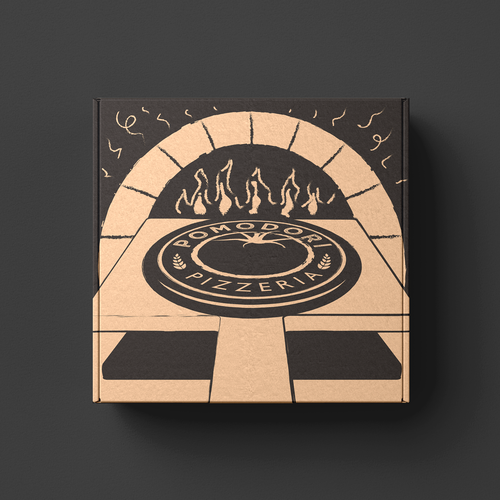 Fun, functional pizza box for Neapolitan pizzeria. Design by studio akka