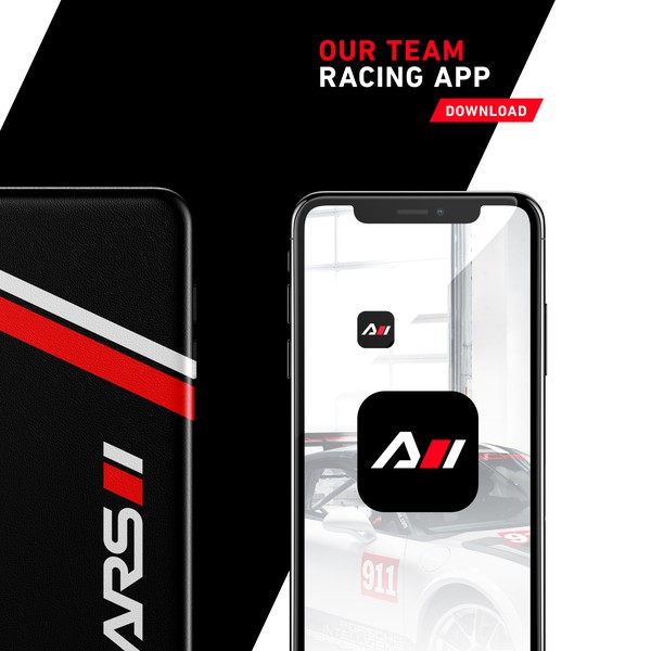 Design by RadekBlaska titled "Part of the visual identity design (Social media covers, mobile app icons) for an Australian Race Car Team, racing a Porsche GT3 Carrera Cup. "