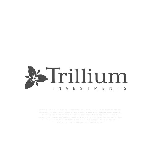 Design a sophisticated trillium flower logo for an asset management company Design by Michael San Diego CA