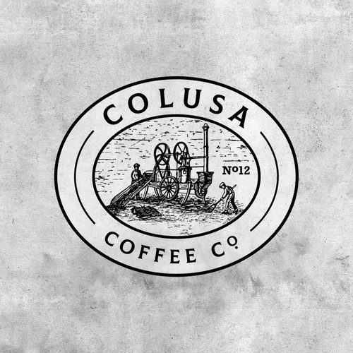 Design an industrial coffee house logo. Alternate logo with  District No. 12 Diseño de pxnstudio°