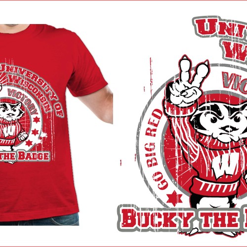 Wisconsin Badgers Tshirt Design Diseño de devondad
