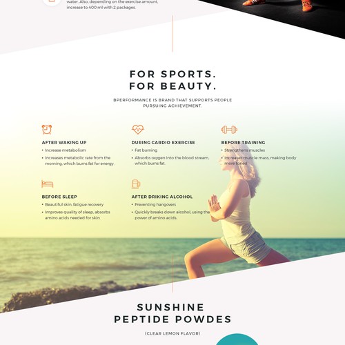 Gewinner des Wettbewerbs „Website design for health supplement brand Bperformance / 美容や健康、スポーツの目標を持つ人を応援するサプリメントブランドのサイト制作“ in der Kategorie Webseiten-Design von MercClass