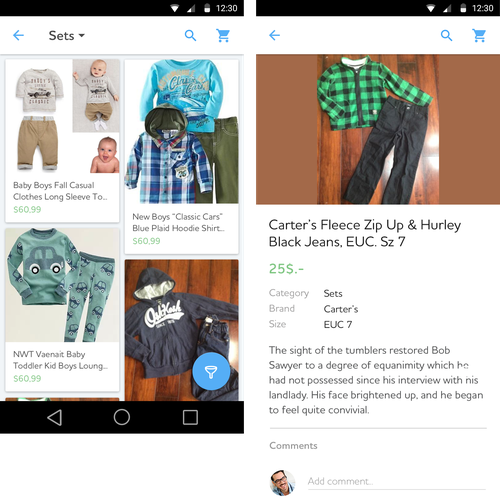 Mobile App Kidzy 2 simple screens + Logo. Design by ienglishstyle