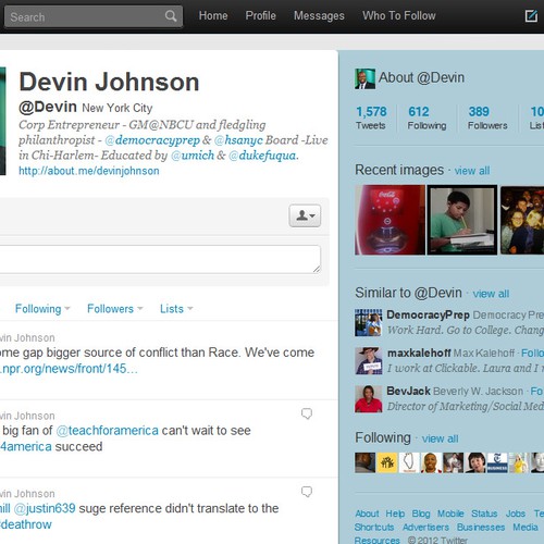 DJohnson needs a new twitter background Design by katieschwen