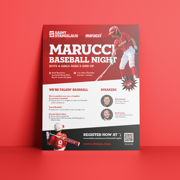 Creative flyer for baseball presentation