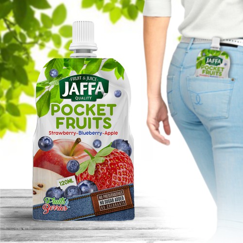 Diseño de Develop Concept Design for Jaffa "Fruit in Pocket" adults’ fruit and berry puree de Pvrt