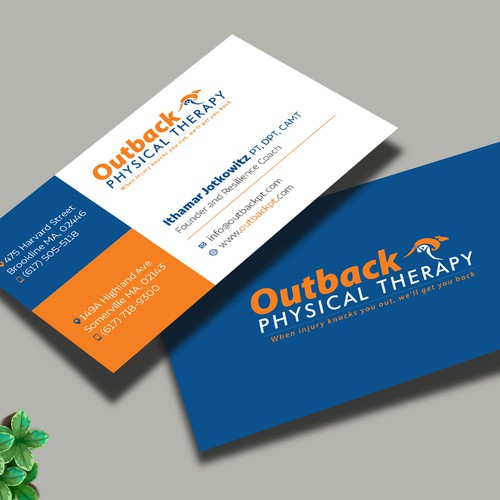 Business card for 2 clinic physical therapy office Design by Design sp