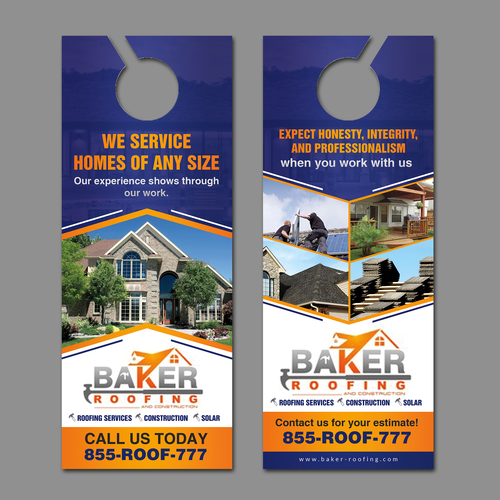 Grab My Attention With A New Door Hanger For Baker Roofing Postcard Flyer Or Print Contest 99designs