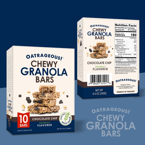 DESIGN EYE-CATCHING PACKAGING FOR CHOCOLATE CHIP CHEWY GRANOLA BARS! Design by Unik ART