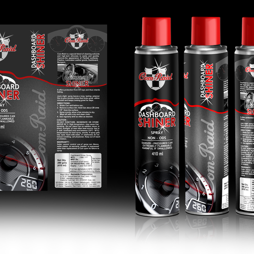 Product Label Design for AEROSOL CAN DASHBOARD SHINER SPRAY Design by Iano Designer