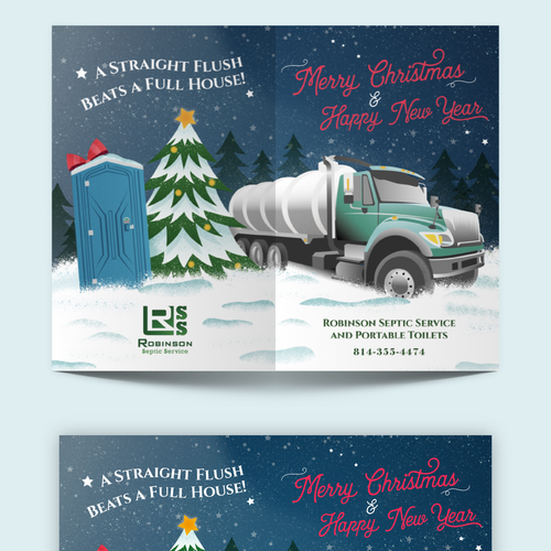 Fun Septic and Portable Toilet company holiday card design Design by Sona Geciova