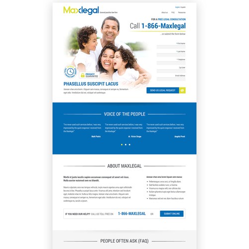 Maxlegal.com needs a new website design Réalisé par 7thdog
