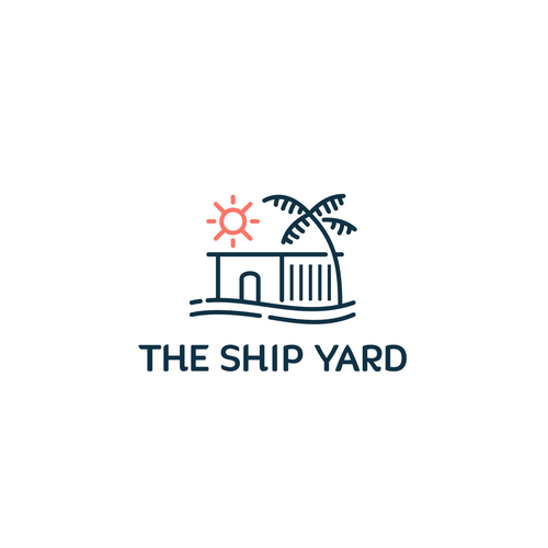 Modern nautical logo for outdoor public market in coastal Florida town. Design by Cuputo