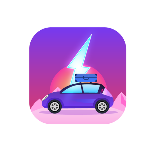 Design an iOS App icon for an electric vehicle trip planner Diseño de MAM2