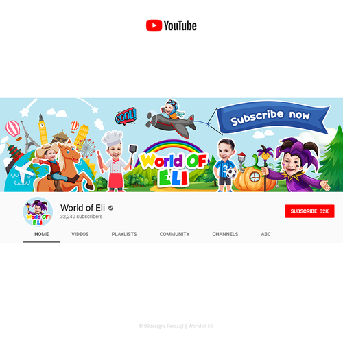 Design Cover For Kids Youtube Channel Illustration Or Graphics