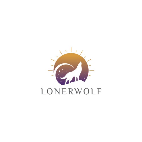 Wolf Sun/Moon Logo For Spiritual Website Design by MagesticD