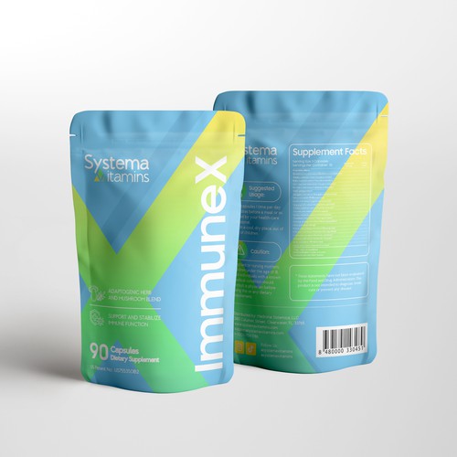 Modern and Fun Pouch Design for Natural Supplement brand Design by farhanubaid