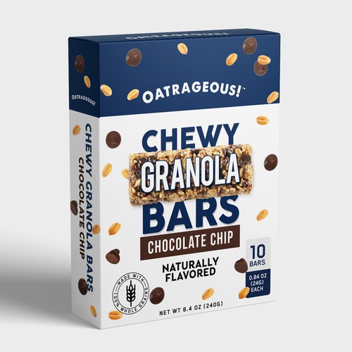 Design di DESIGN EYE-CATCHING PACKAGING FOR CHOCOLATE CHIP CHEWY GRANOLA BARS! di Shereef_CM