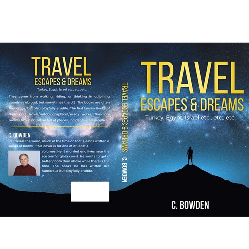 Cover for a travel/autobiography/brief essay book Design by NoBoundaries