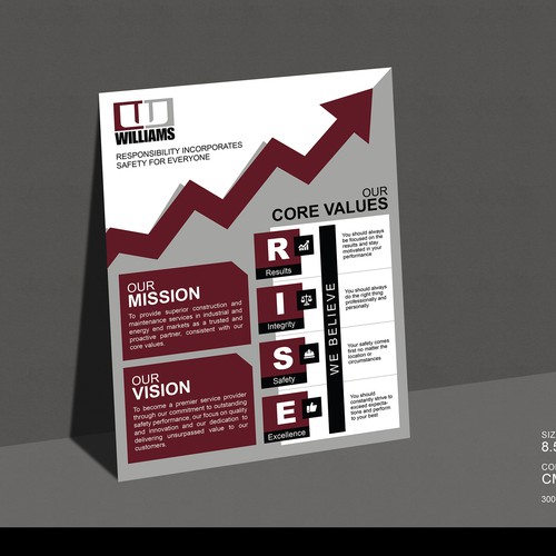 Posters to RISE up to our company Core Values! Design by choudhary_b