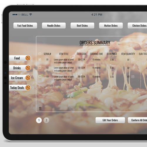 DIGITAL MENU FOR RESTAURANTS (IPAD FORMAT FOR RESTAURANT PATRONS) Design by Uzair-Graphics