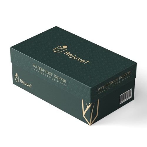 Box design for waterproof indoor slippers Design by Shreya007⭐