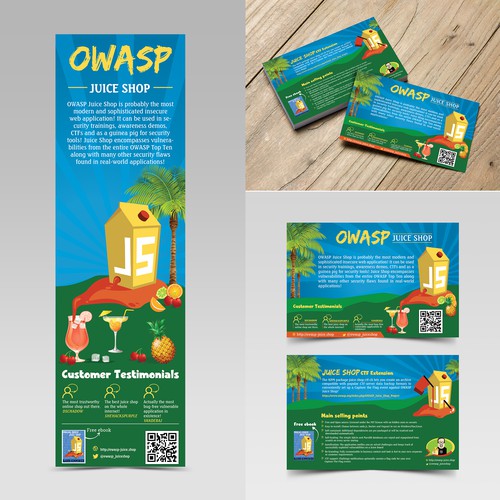 OWASP Juice Shop - Project postcard & roll-up banner Design by Logicainfo ♥