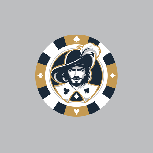 Create a sleek & stylish Musketeer Poker Icon Logo Design by GORKIYja