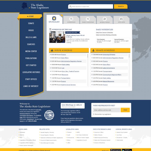 Redesign the Alaska Legislature's Website! Design by Smashing Boys