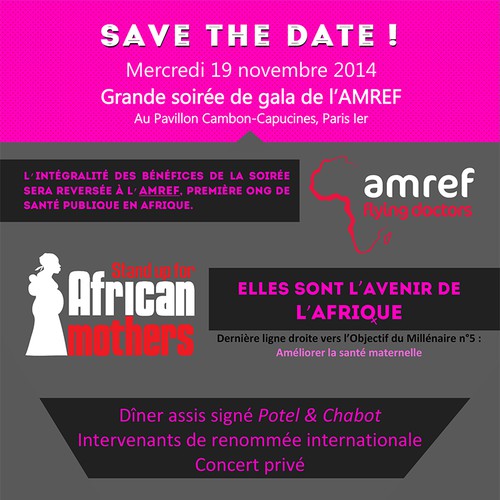 Réaliser le Save the Date (pour envoi électronique) du gala de charité annuel de l’Amref France