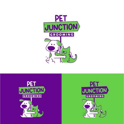 Fun cat and dog grooming salon logo Design by Peaches0108