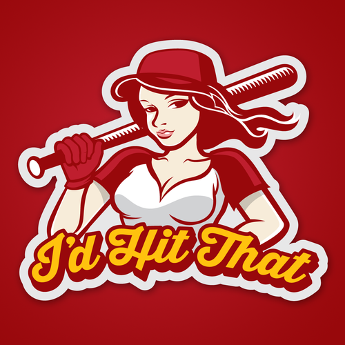 Fun and Sexy Softball Logo Diseño de maleskuliah