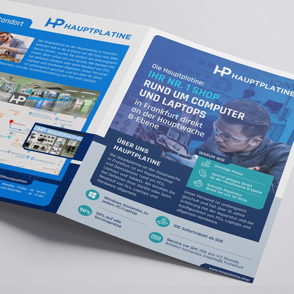 Design realizzato da creaticca intitolato "Brochure design for computer repair shop."