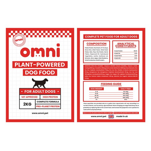 Plant-based dog food label design! Design by Mrs Design ♥