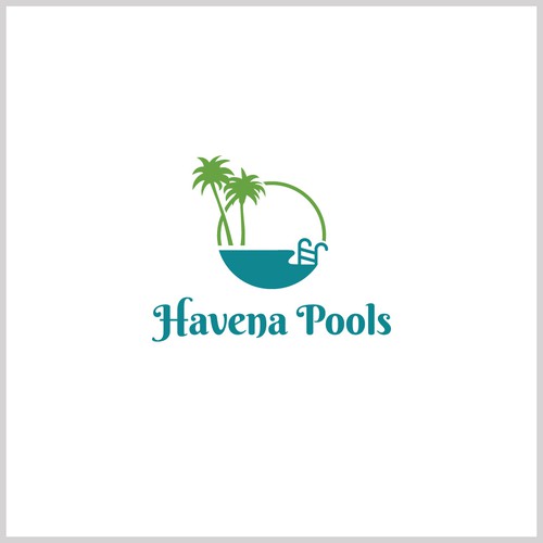 Pool company looking for a tropical  logo and business card Design by sesaldanresah