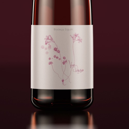 Etiqueta que represente la personalidad de nuestro vino rosado PinK-3 Design by Olga Rabodzey