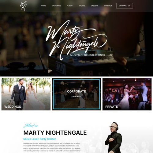 Dynamic DJ & Musician needs a website for weddings & corporate entertainment Design by FuturisticBug