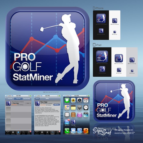  iOS application icon for pro golf stats app デザイン by Toshiki