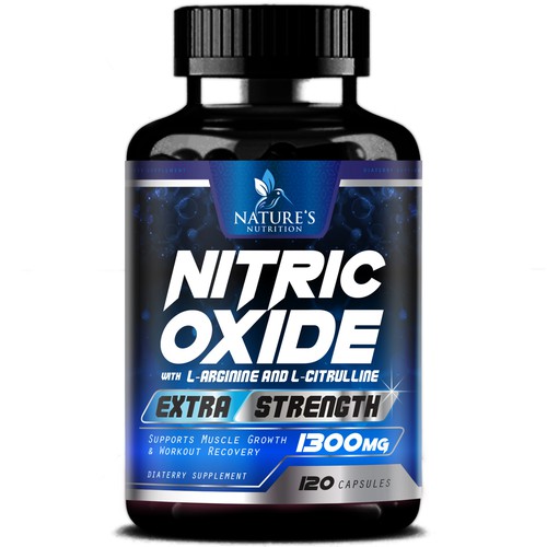 Nitric Oxide label design needed for Nature's Nutrition Diseño de agooshe